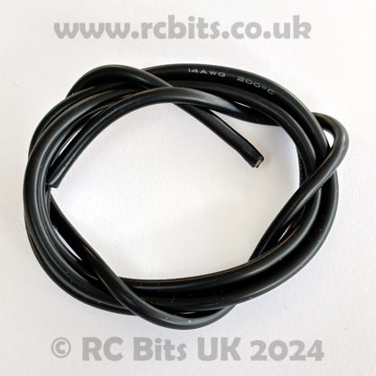 1 Metre of Black 14AWG Super Soft Silicon Wire