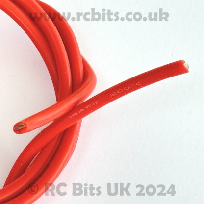 Close-up of Red 14AWG Soft Silicon Wire