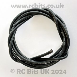 1 Metre of Black 16AWG Super Soft Silicon Wire
