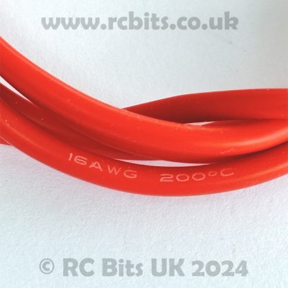 Close-up of Red 16AWG Soft Silicon Wire