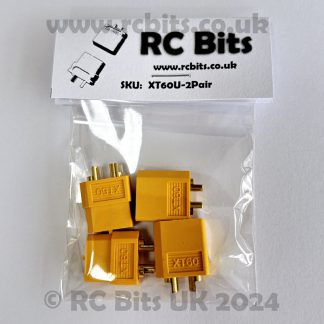 Two pairs of XT60 Connectors (2 Male, 2 Female) in a retail bag