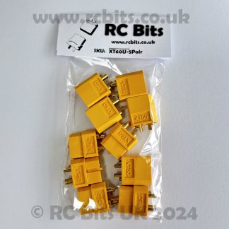 Five pairs of XT60 Connectors in a retail bag